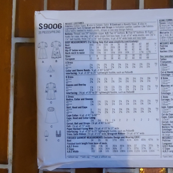 Simplicity pattern S9006 - Picture 2 of 3